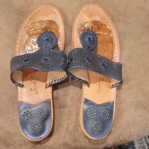 Jack Rogers 10 navy blue glitter sparkle sandals
